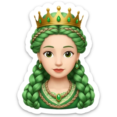 The queen with vine-like hair sticker