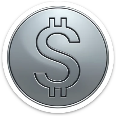 $ dollar metal symbol sticker
