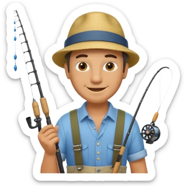 happy fisherman sticker