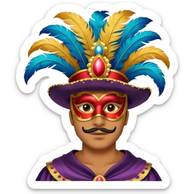 carnival masked guy venice sticker