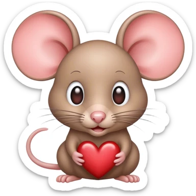 Mouse With hearts in the Eyes sticker