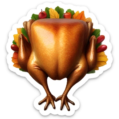 thanksgiving turkey on plate sticker