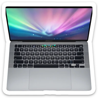 macbook pro 2024 com codigo de programação a aparecer no ecra sticker