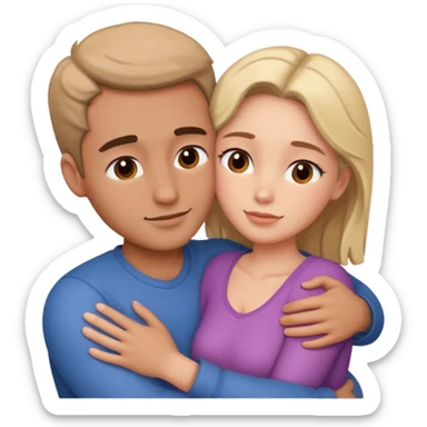 Naked man and woman laying together sticker