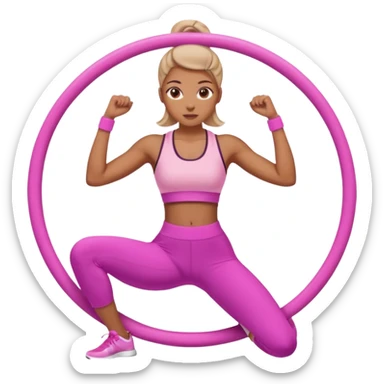 infinity hoop workout pink sticker