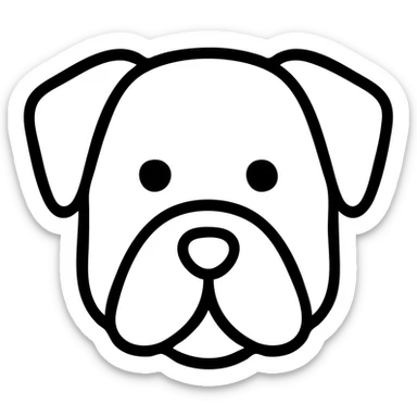 brown and white cartoon dog outlined icon sticker