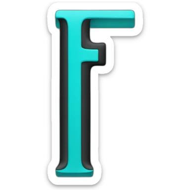 black lowercase letter t with a turquose cursor bar after it sticker