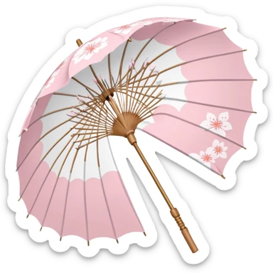 A beautiful pastel pink and white Sakura parasol  sticker