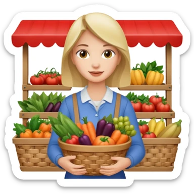 Market Shopper woman sticker