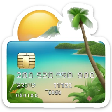 credit card with tropical island on it sticker