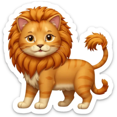 Gata masajeando el pelo de un león sticker