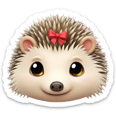 hedgehog with a bow sticker