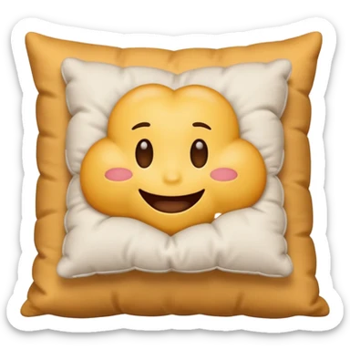 an emoji eating a pillow sticker