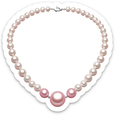 Pink and white pearl necklace sticker