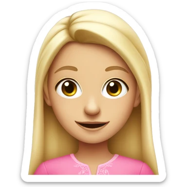 Blonde elf girl in pink blouse  sticker
