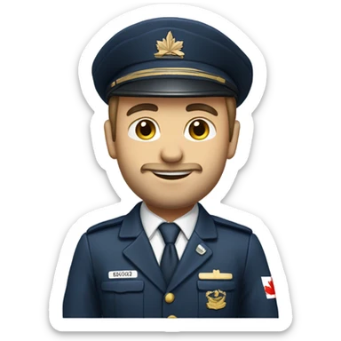 Canadian airline pilot with a short beard sticker