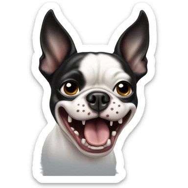 Boston terrier dog screaming  sticker