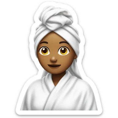 Girl fresh out the shower with a towel on head sticker