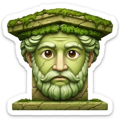 greek sculpture with moss sticker