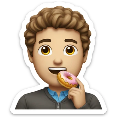 David Laid eating a donut sticker