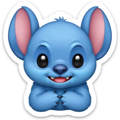 stitch emoji with side eye expression sticker