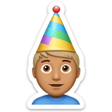 man with party hat sticker