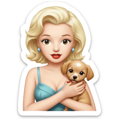 Marilyn Monroe, with dog sticker