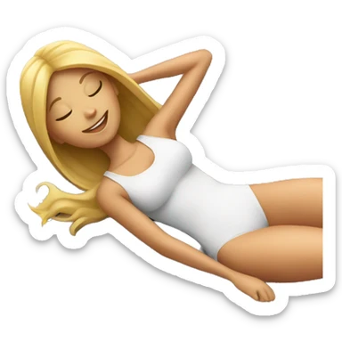 Girl lying on the sun lounger sticker