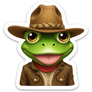 Frog cowboy  sticker