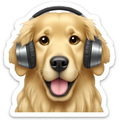 Golden retriever headphones  sticker