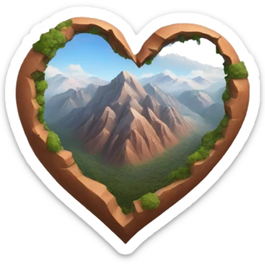 Mountains inside a heart sticker