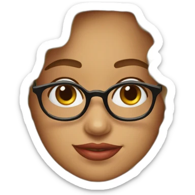 cara mujer cabello rizado peliroja con gafas sticker