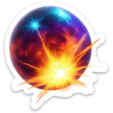 astral projection explosive star inside a ball sticker