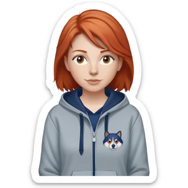 red head teacher with a uccon hoodie on sticker