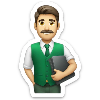 hombre calvo ojos verdes asesor profesional de seguros sticker