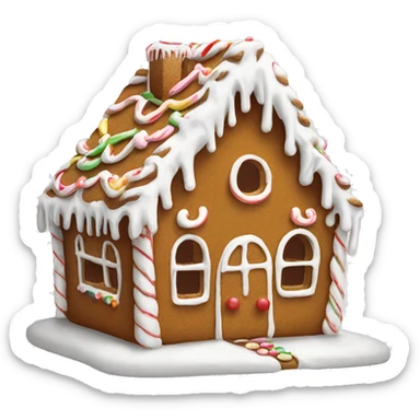 gingerbread house with white icing sticker