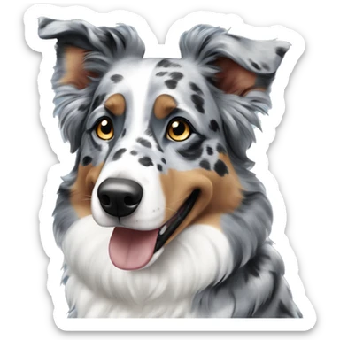 Blue Merle American shepherd celebrating Hanukkah sticker