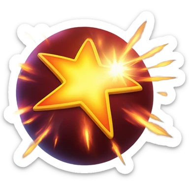 astral projection explosive star inside a ball sticker
