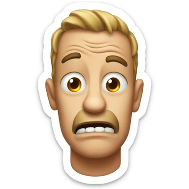 Deranged flushed emoji sticker