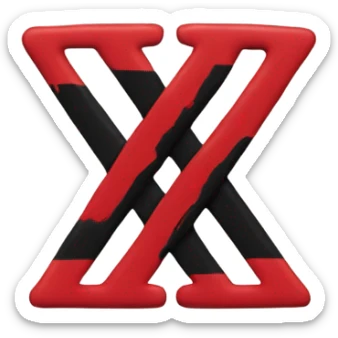 A red circle with an X in the middle sticker