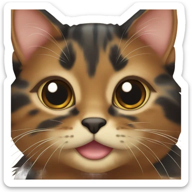 a very very very cute tortoiseshell cat sticker