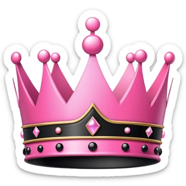 Pink and black crown sticker