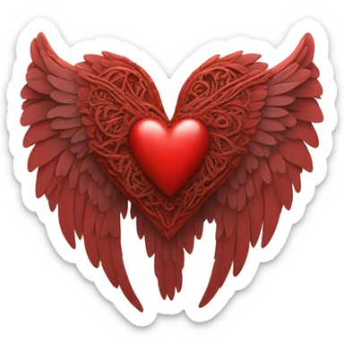 Red heart with wings sticker