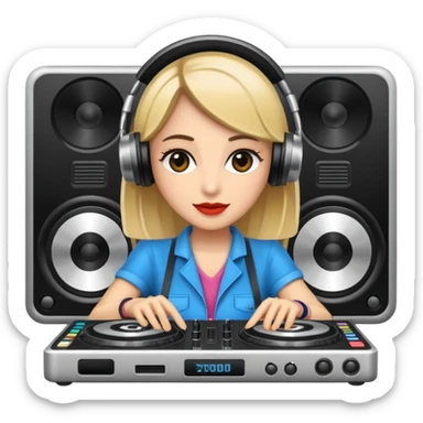 woman dj sticker