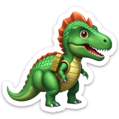 Dinosaur as a soldier sticker