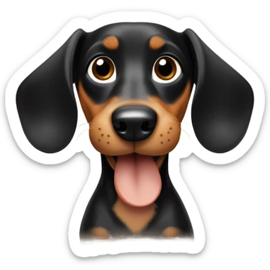 Black and tan dachshund giving thumbs up  sticker