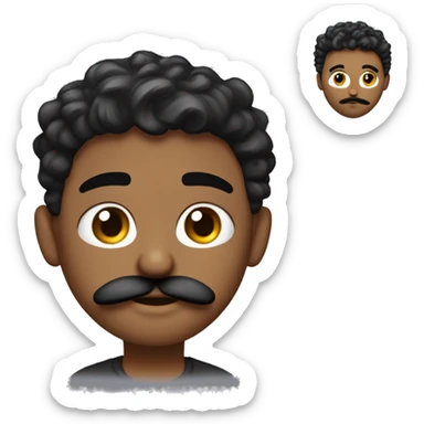 Me, a little darker skinned, low fade with waves , earrings (silver stud big ones) and a trimmed mustache and goatee and a black t shirt. mustache and goattee trimmed neatly and not too bushy sticker