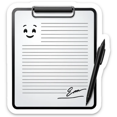 Signature at the bottom of the page sticker