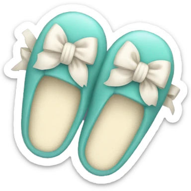 Slippers with a bow sticker