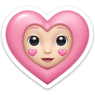 Baby pink heart sticker